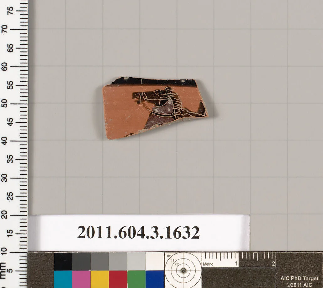 Terracotta fragment of a kylix: Band cup (drinking cup) — Unknown