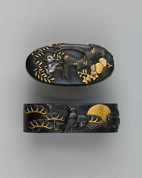 Sword-Hilt Collar and Pommel (Fuchigashira) — Unknown