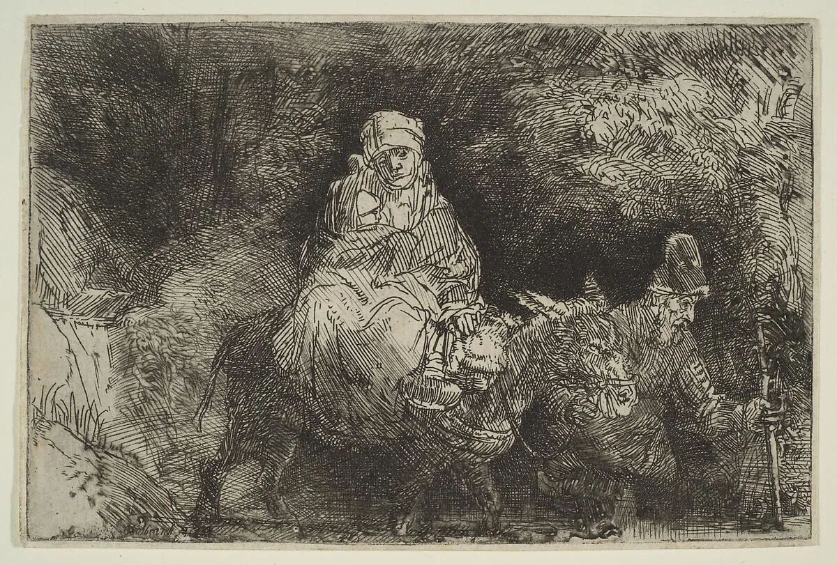 The Flight into Egypt: Crossing a Brook — Rembrandt (Rembrandt van Rijn)