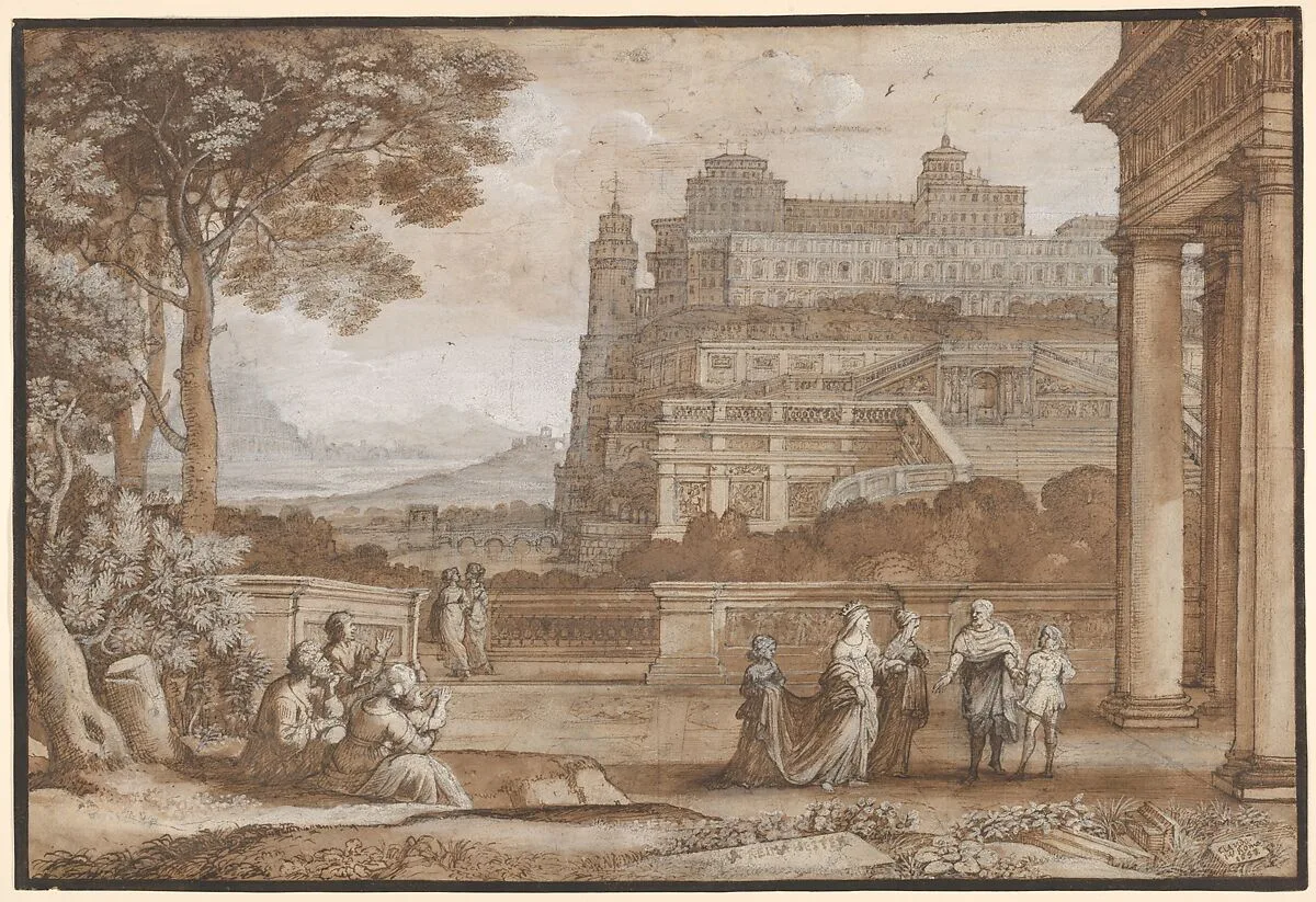 Queen Esther Approaching the Palace of Ahasuerus — Claude Lorrain (Claude Gellée)