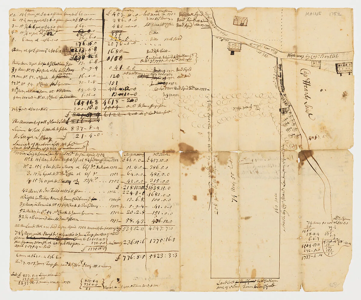 Survey of Sturgeon Creek, Maine — Anonymous, American, 18th century