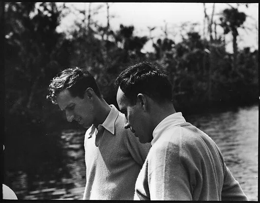 [Unidentified Men on Dayboat, Possibly Joseph Verner Reed, in Everglades, Florida]