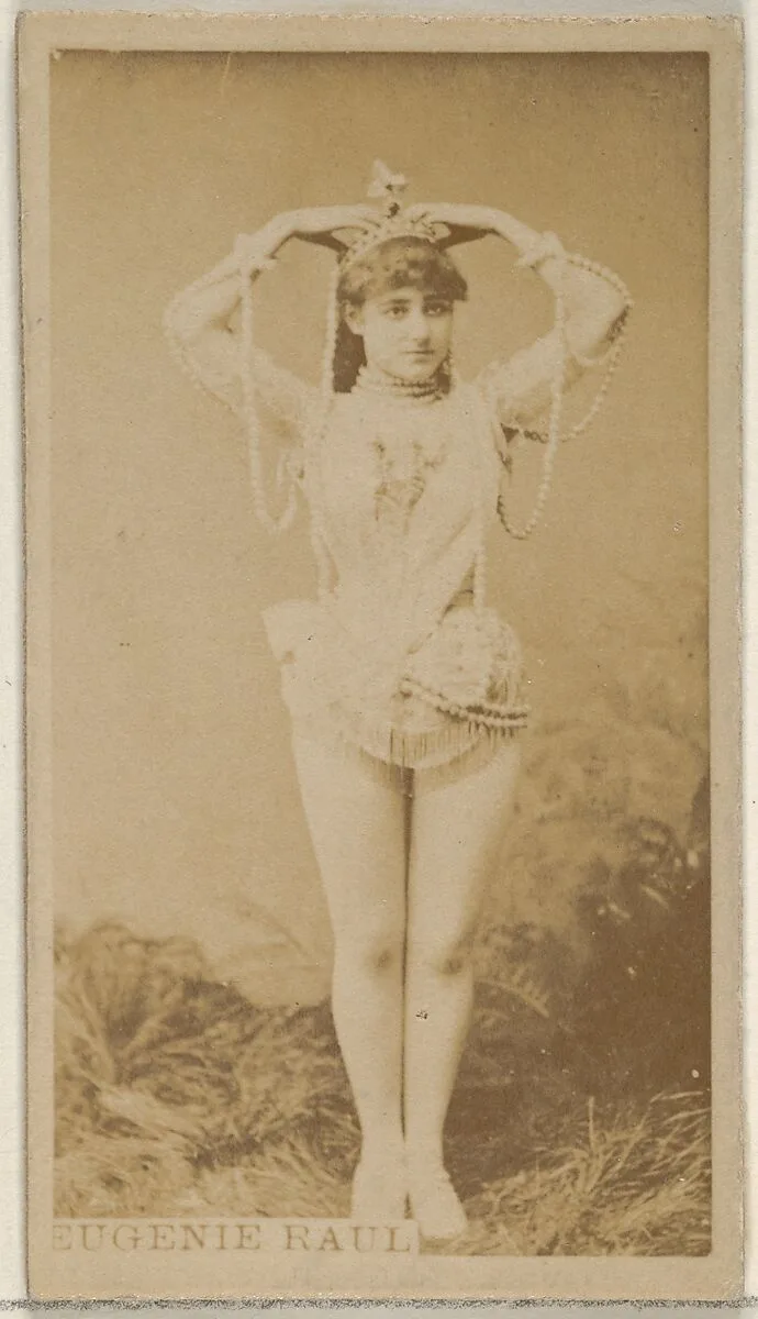 Eugenie Raul, from the Actors and Actresses series (N45, Type 8) for Virginia Brights Cigarettes — Allen & Ginter