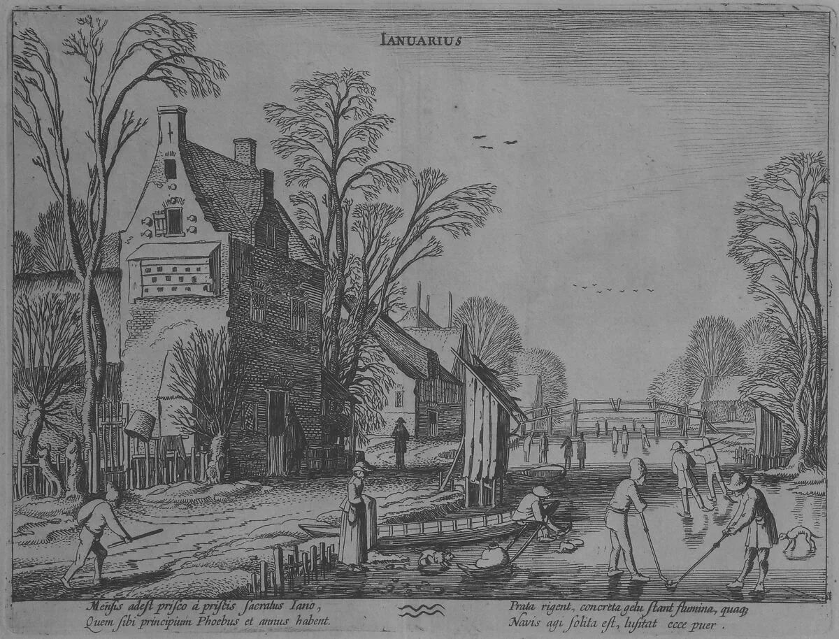 January, from "Twelve Months" — Jan van de Velde II|Johannes Janssonius