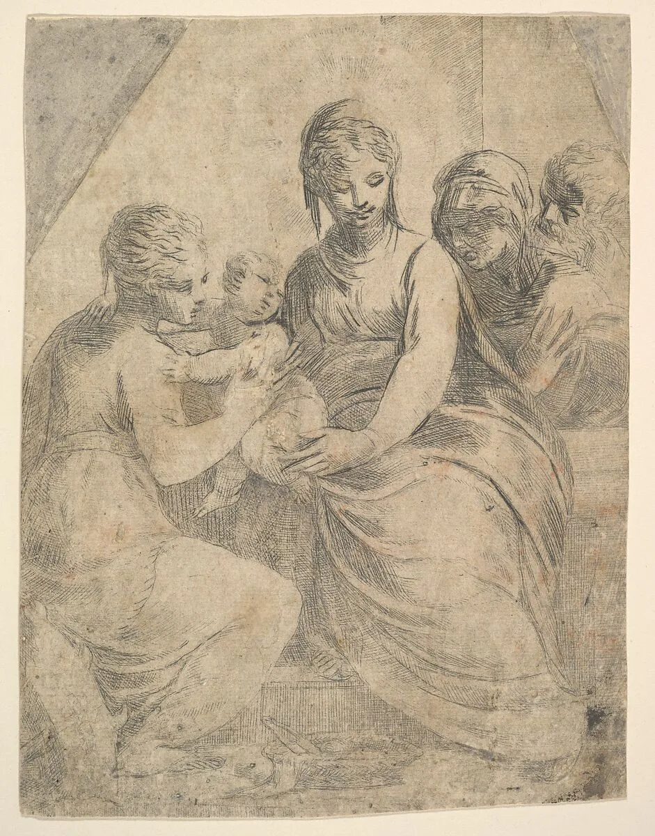 The Virgin and Child accompanied by saints — Andrea Schiavone (Andrea Meldola)
