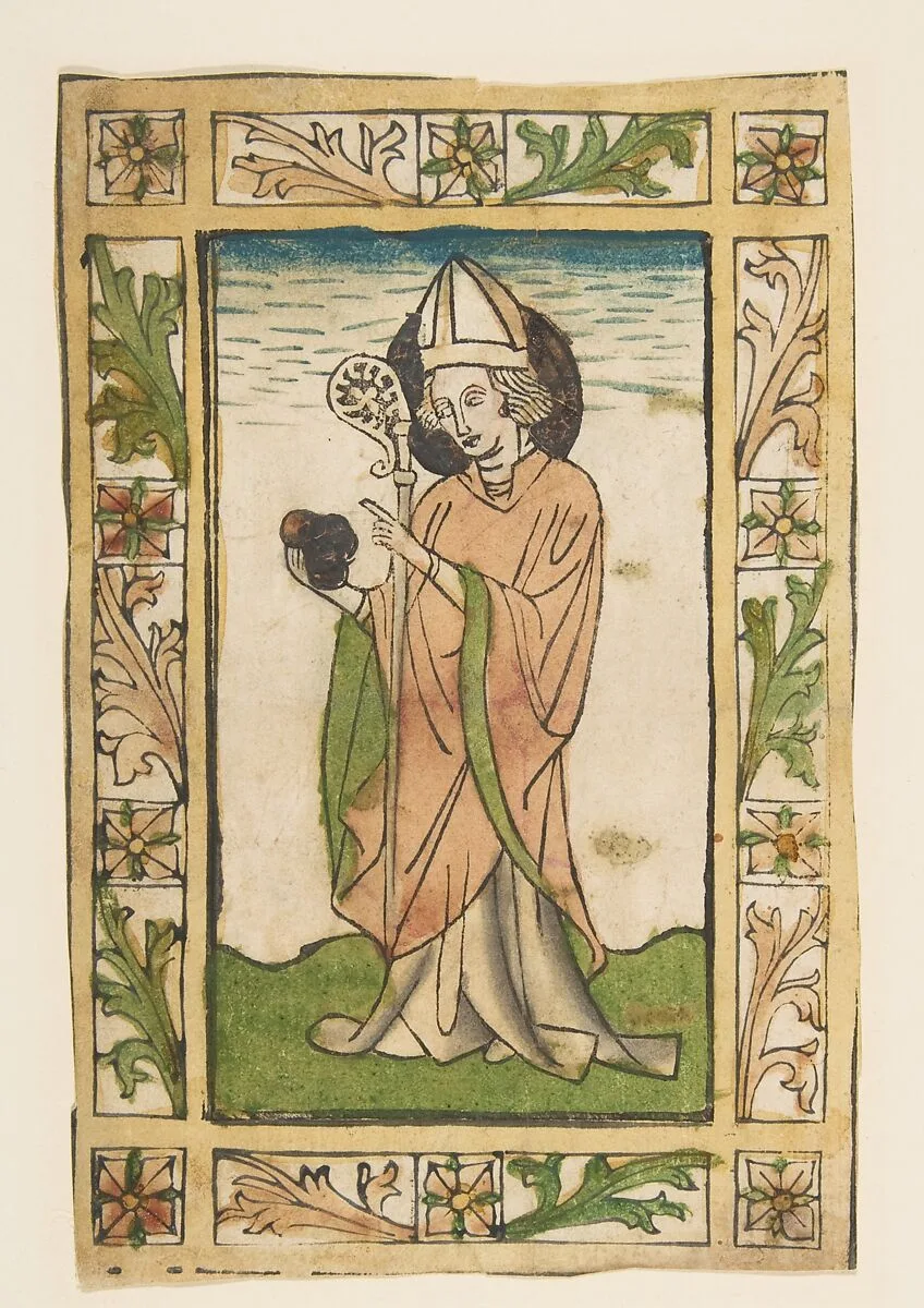 St. Nicolas of Myra (Schr. 1633c) — Anonymous, German, 15th century