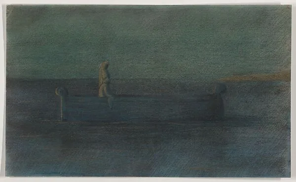 Two Cloaked Figures in a Boat — Herbert E. Crowley