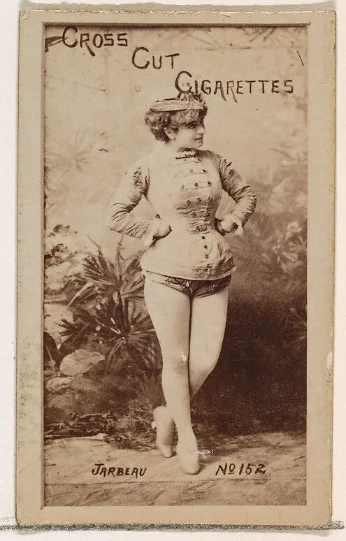 Card Number 152, Jarbeau, from the Actors and Actresses series (N145-1) issued by Duke Sons & Co. to promote Cross Cut Cigarettes — W. Duke, Sons & Co.