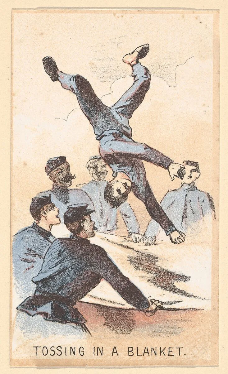 Life in Camp, Part 1: Tossing in a Blanket — Winslow Homer|Louis Prang & Co.