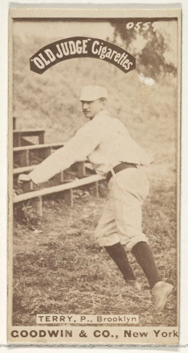 Terry, Pitcher, Brooklyn, from the Old Judge series (N172) for Old Judge Cigarettes — Goodwin & Company