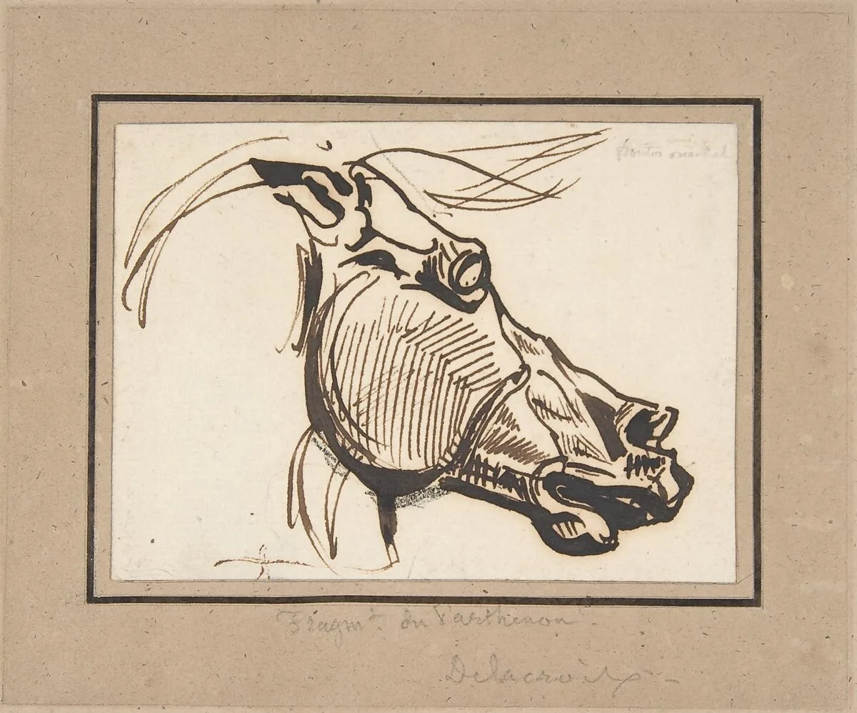 Head of a Horse, after the Parthenon — Eugène Delacroix