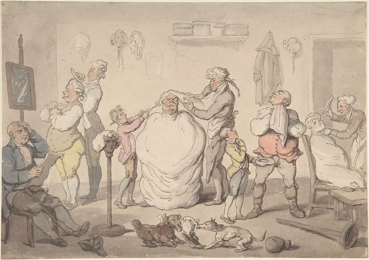 The Barber's Shop — Henry William Bunbury|Thomas Rowlandson