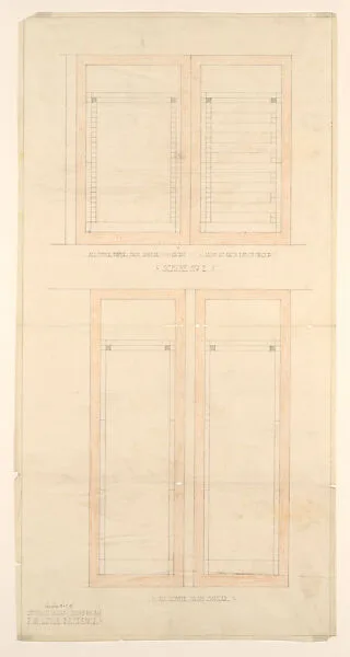 Elevations of Four Windows, Little House, Wayzata, MN — Frank Lloyd Wright