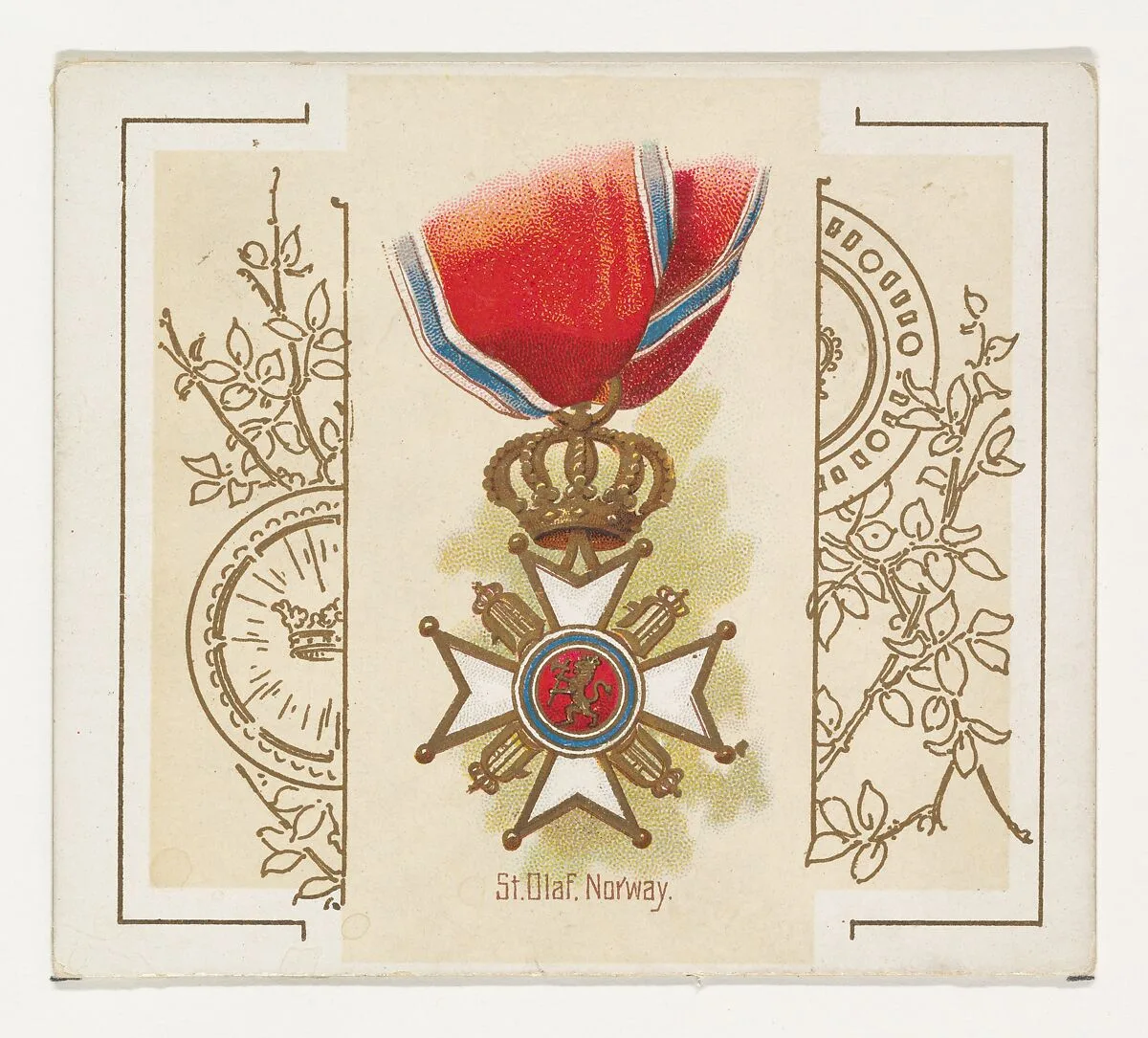 Saint Olaf, Norway, from the World's Decorations series (N44) for Allen & Ginter Cigarettes — Allen & Ginter|Lindner, Eddy & Claus