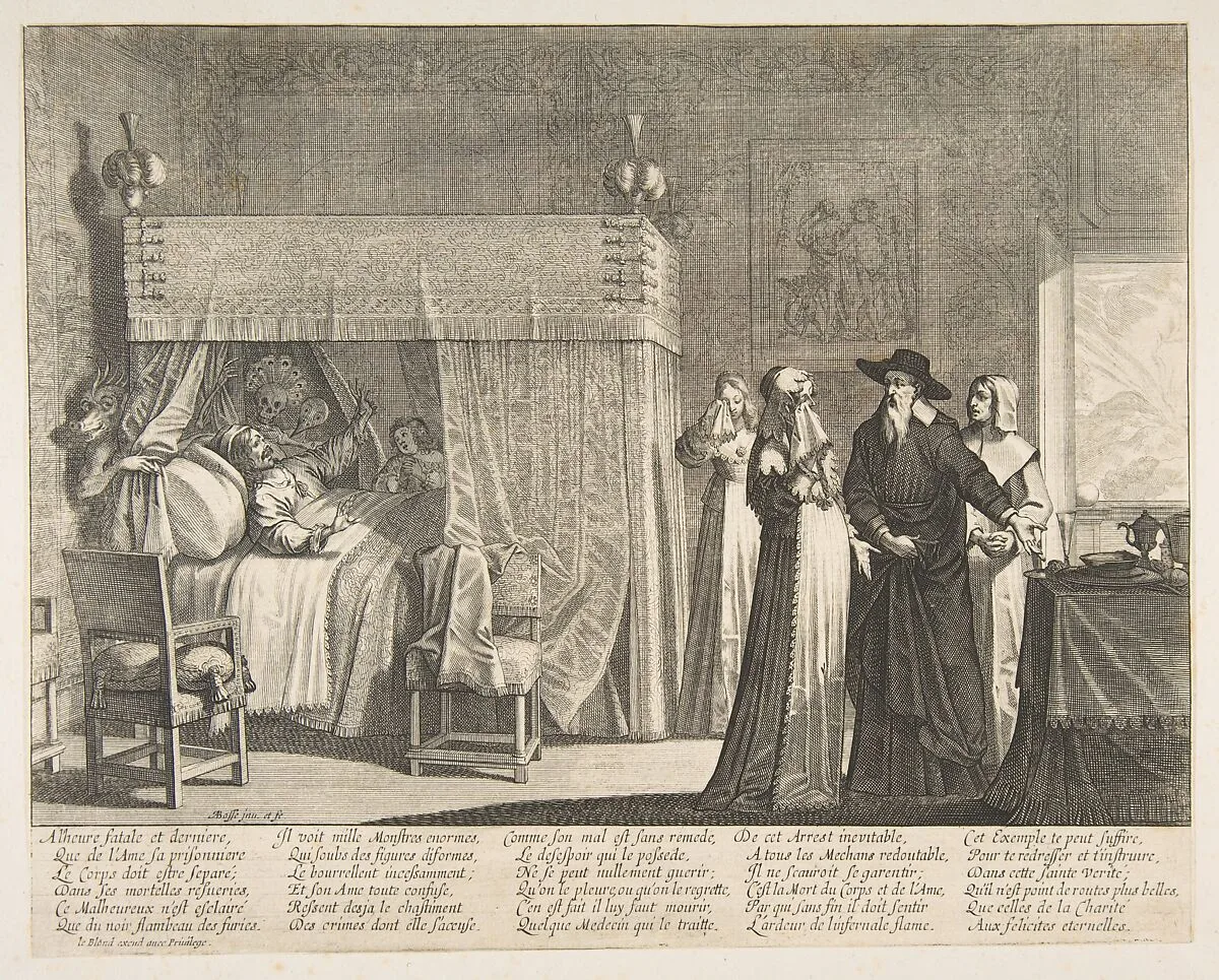 Death of the Rich Man (La Mort du mauvais riche) — Abraham Bosse|Jean I Leblond