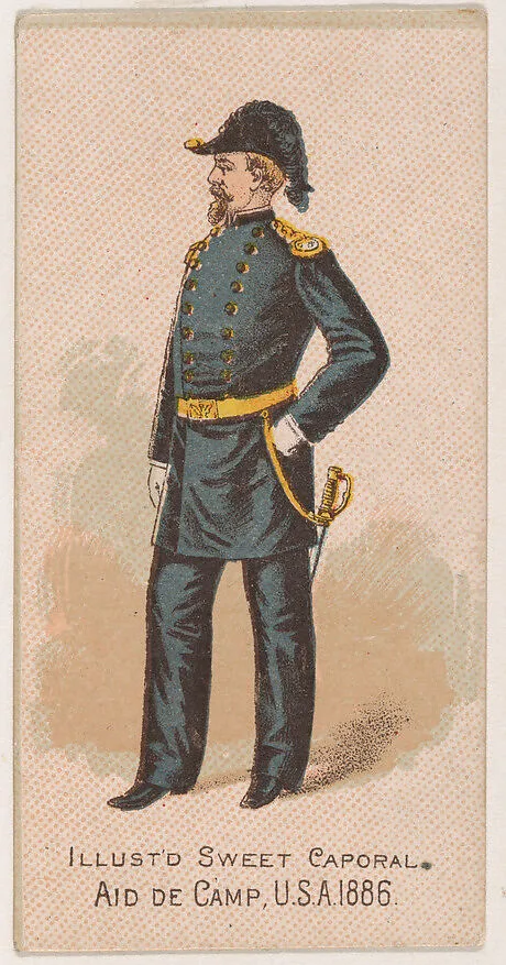 Aid de Camp, United States Army, 1886, from the Military Series (N224) issued by Kinney Tobacco Company to promote Sweet Caporal Cigarettes — Kinney Brothers Tobacco Company
