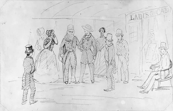 Narrative Scene with an Ailing Man in a Steamboat Interior (from Hosack Album) — Unknown