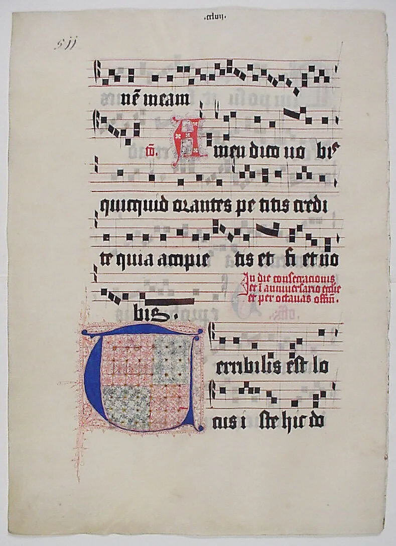 Manuscript Leaf with Initial T, from a Gradual — Unknown