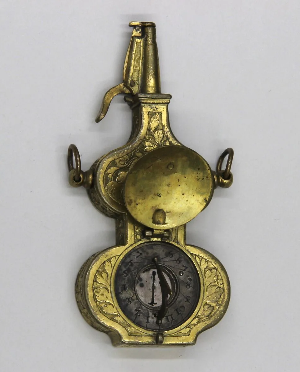 Priming Flask with Sundial and Compass — Unknown