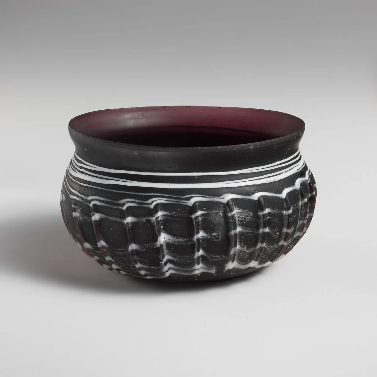 Glass ribbed bowl — Unknown