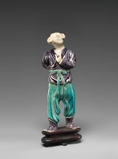 清 蓝紫釉生肖俑---狗|Zodiac Figure: Dog
