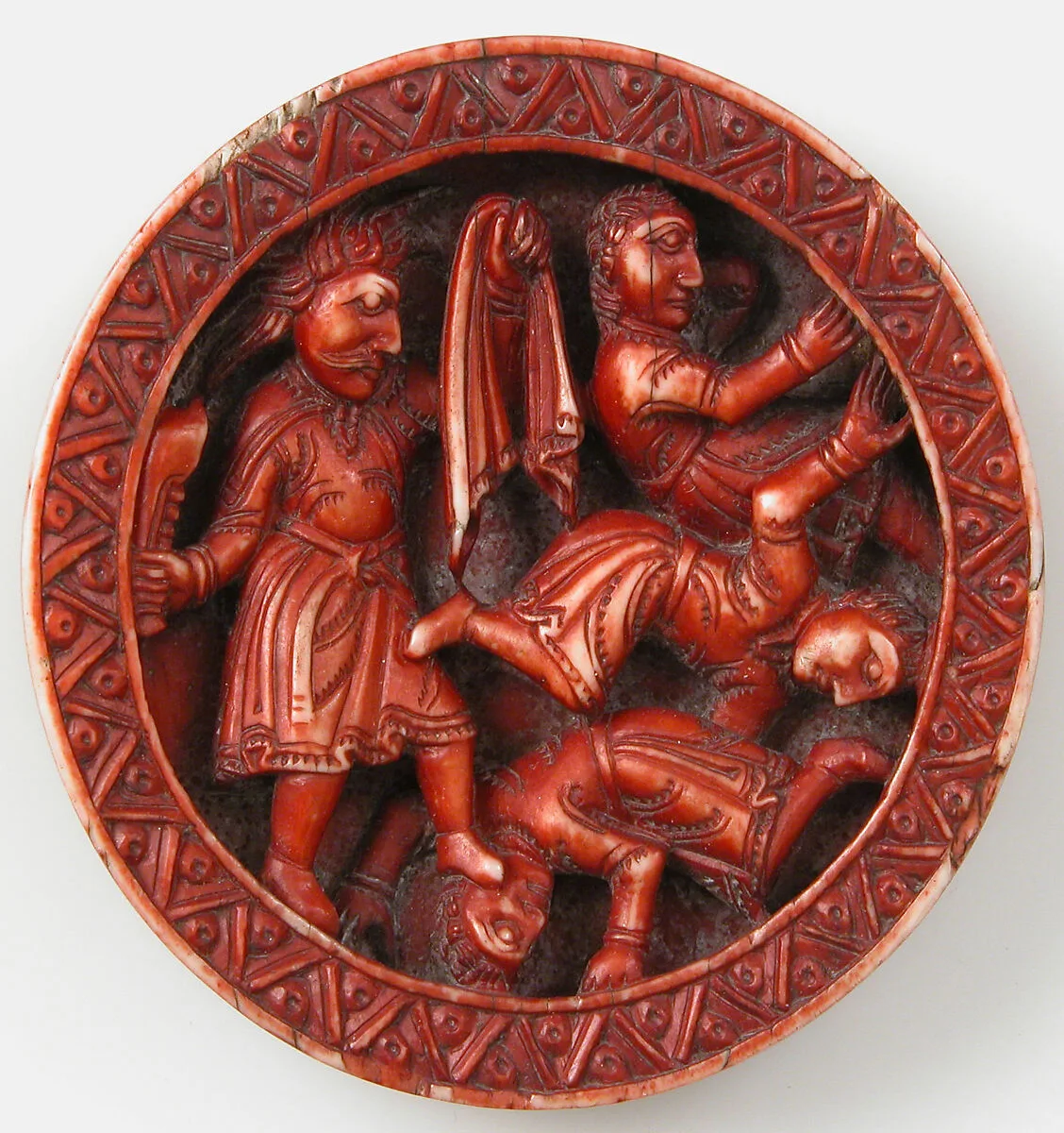 Game Piece with Samson Slaying the Philistines with the Jawbone of an Ass — Unknown