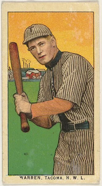 Warren, Tacoma, Northwestern League, from the "Obak Baseball Players" set (T212), issued by the American Tobacco Company to promote Obak Mouthpiece Cigarettes — American Tobacco Company