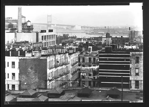 [93rd Street Apartment Buildings with East River in Distance, New York City]
