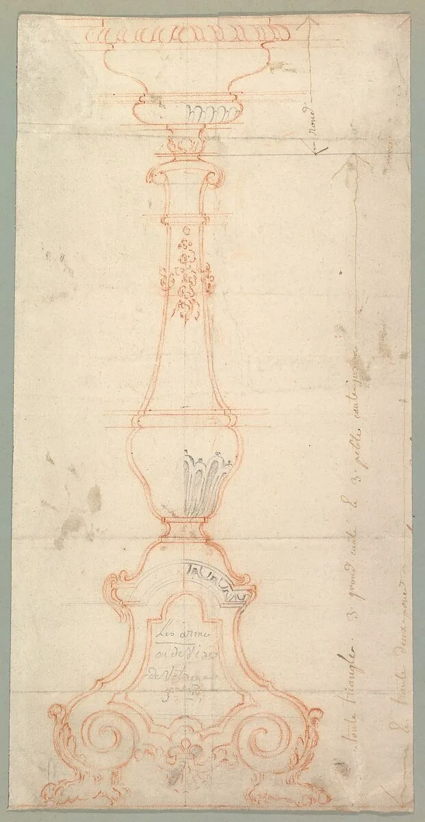 Design for a Candlestick — Anonymous, French, 18th century