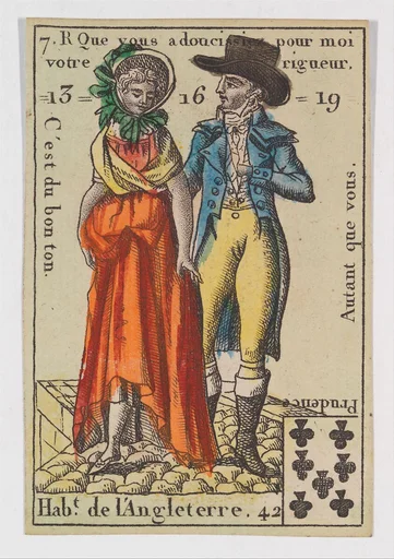 Hab.t de l'Angleterre, from the playing cards (for quartets) "Costumes des Peuples Étrangers"