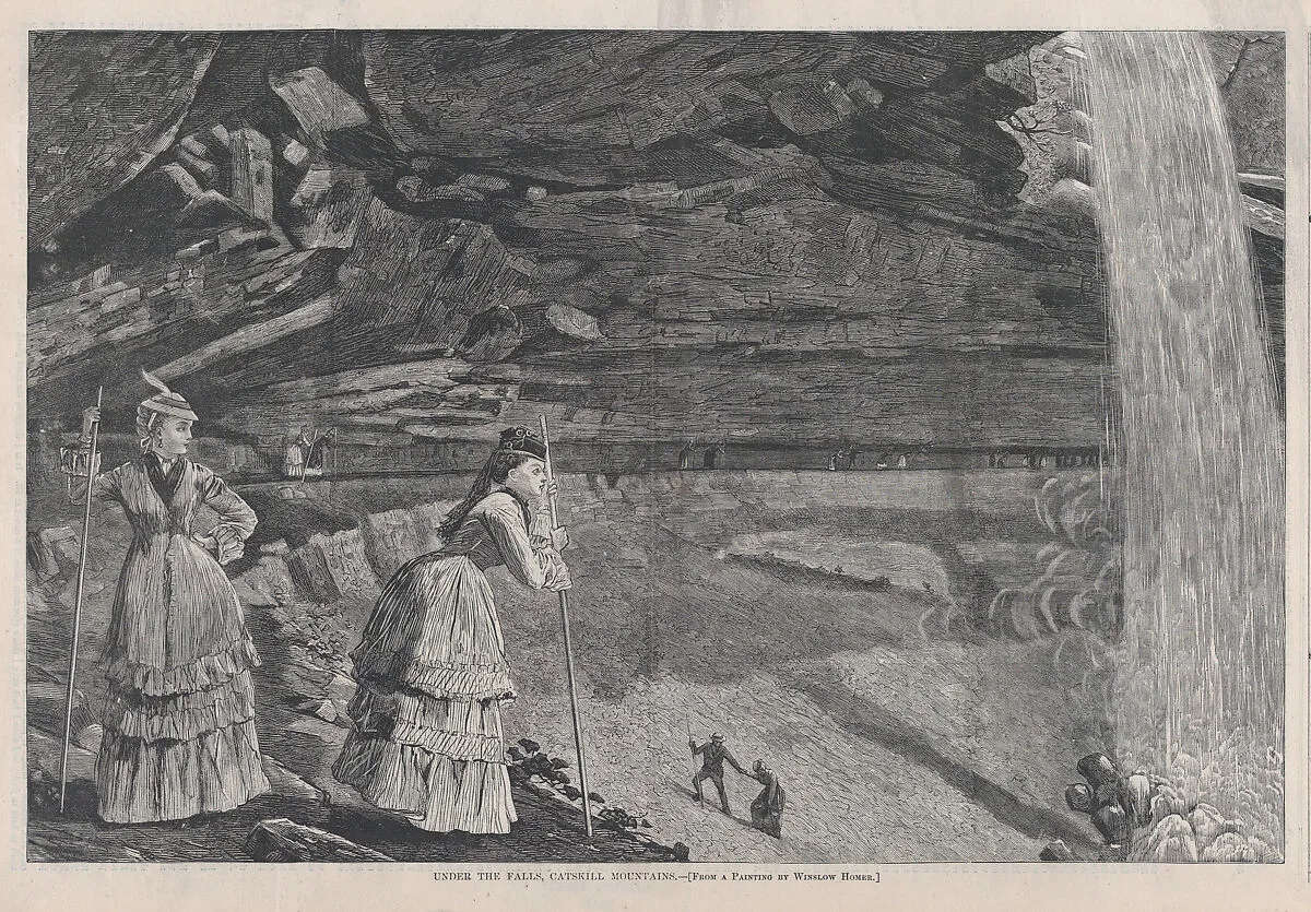Under the Falls, Catskill Mountains (from "Harper's Weekly," Vol. XVI) — Winslow Homer|Harper's Weekly|Harper & Brothers
