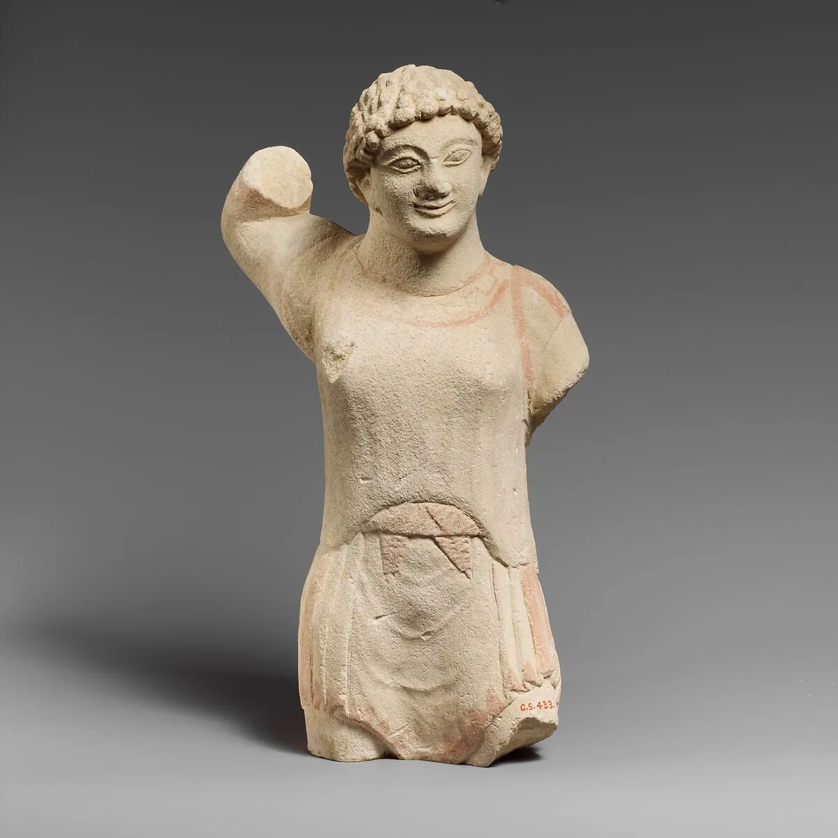Limestone statuette of Herakles brandishing a club — Unknown