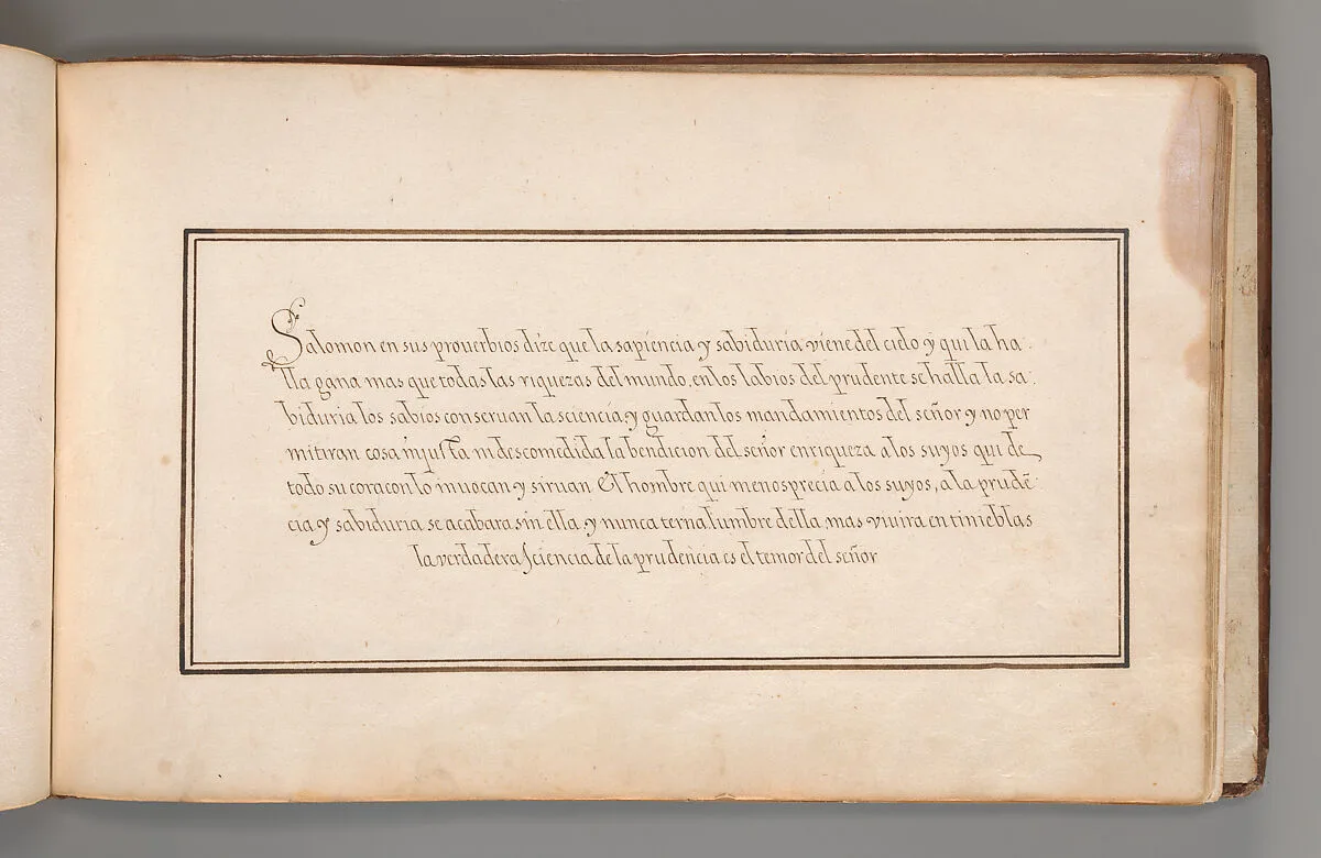 Calligraphic Exercise in Spanish — Anonymous