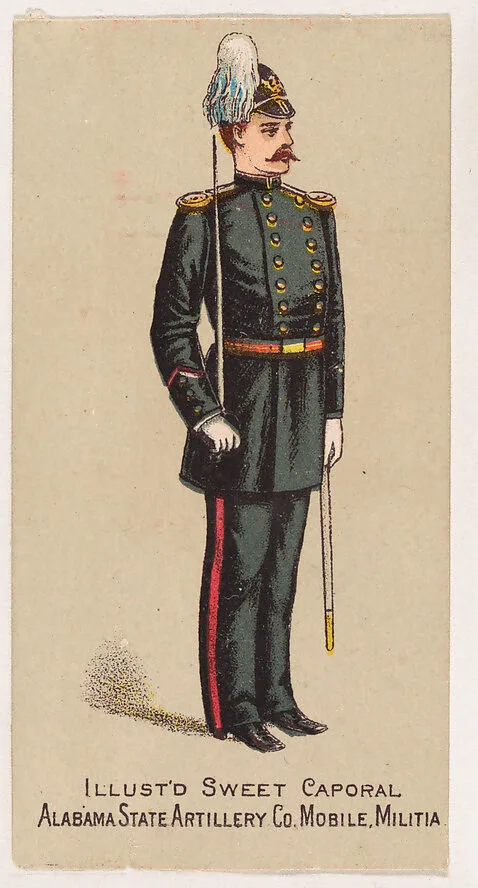 Alabama State Artillery Company, Mobile Militia, from the Military Series (N224) issued by Kinney Tobacco Company to promote Sweet Caporal Cigarettes — Kinney Brothers Tobacco Company