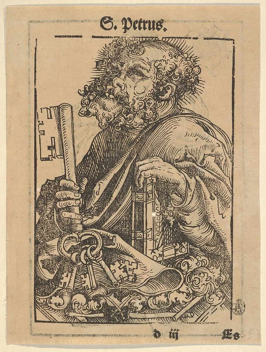 Bust of Saint Peter, from the Large Series of Wittenberg Reliquaries; verso: Martin Luther (1548) — Lucas Cranach the Elder
