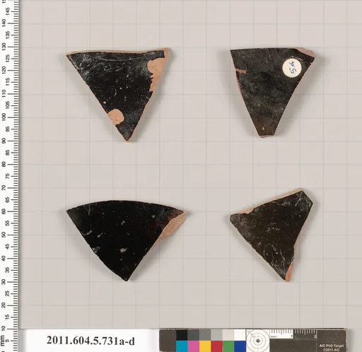Terracotta fragments of kylikes (drinking cups)