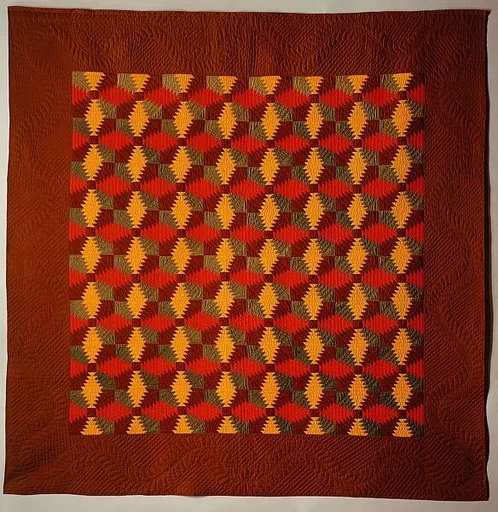 Quilt, Log Cabin pattern, Pineapple or Windmill