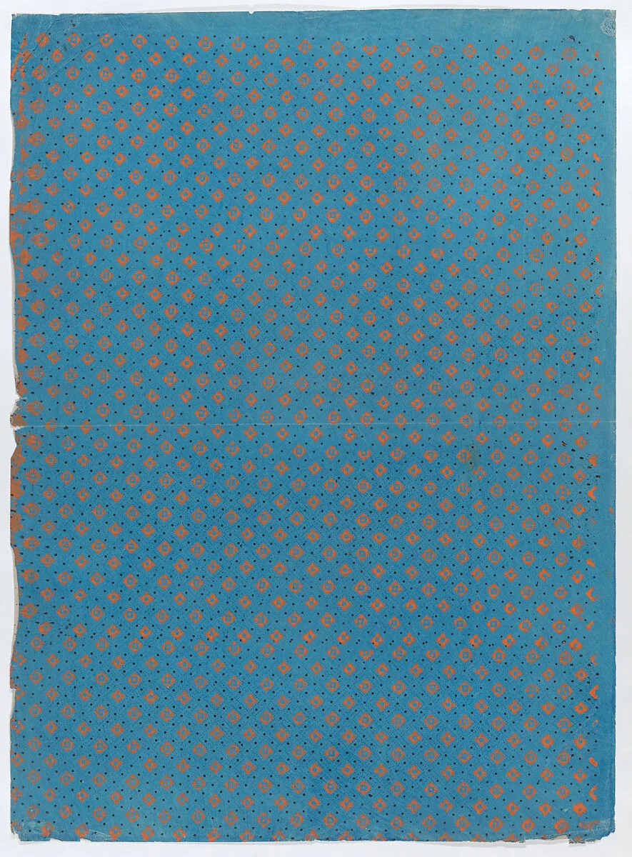 Sheet with an overall dot and floral pattern — Remondini Family|Anonymous