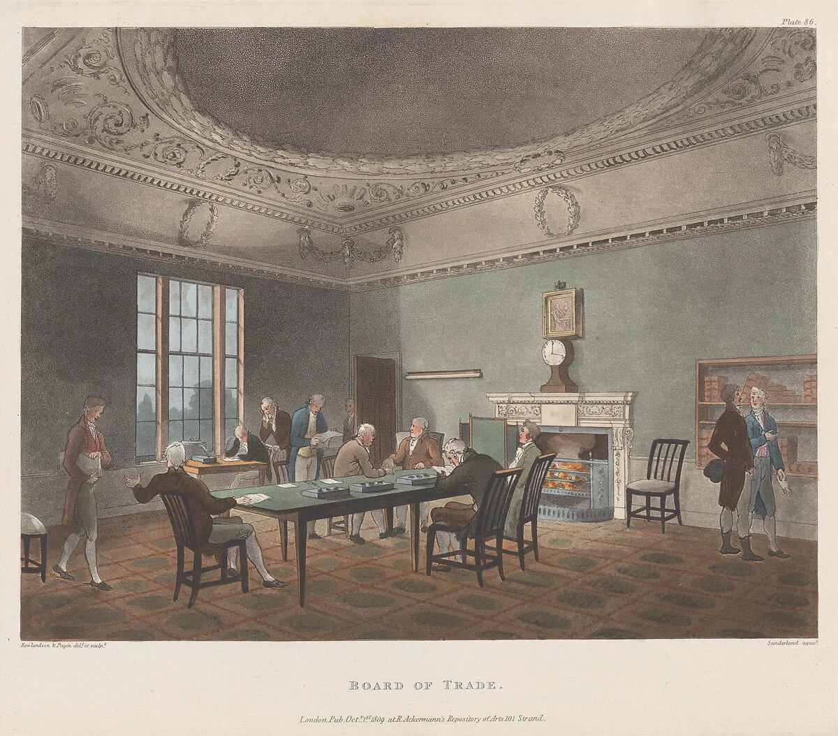Board of Trade — Thomas Rowlandson|Rudolph Ackermann, London|Auguste Charles Pugin|Thomas Sutherland