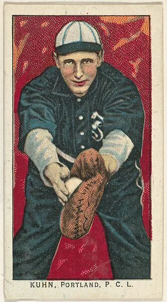 Kuhn, Portland, Pacific Coast League, from the "Obak Baseball Players" set (T212), issued by the American Tobacco Company to promote Obak Mouthpiece Cigarettes — American Tobacco Company