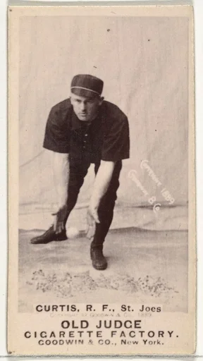 Ervin Duane "Jim" Curtiss, Right Field, St. Joseph Clay Eaters, from the Old Judge series (N172) for Old Judge Cigarettes