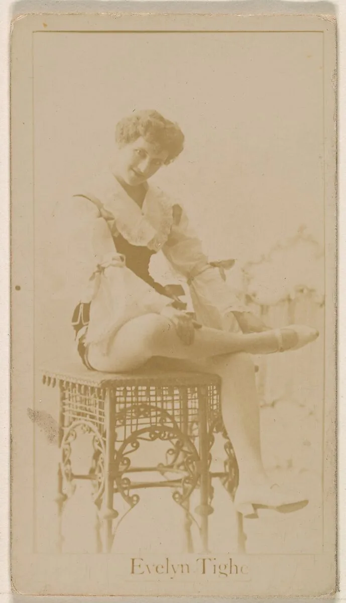 Evelyn Tighe, from the Actresses series (N245) issued by Kinney Brothers to promote Sweet Caporal Cigarettes — Kinney Brothers Tobacco Company