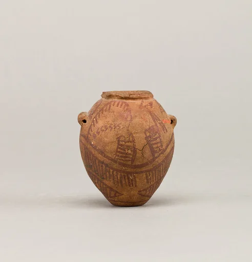 Decorated ware jar with two boats