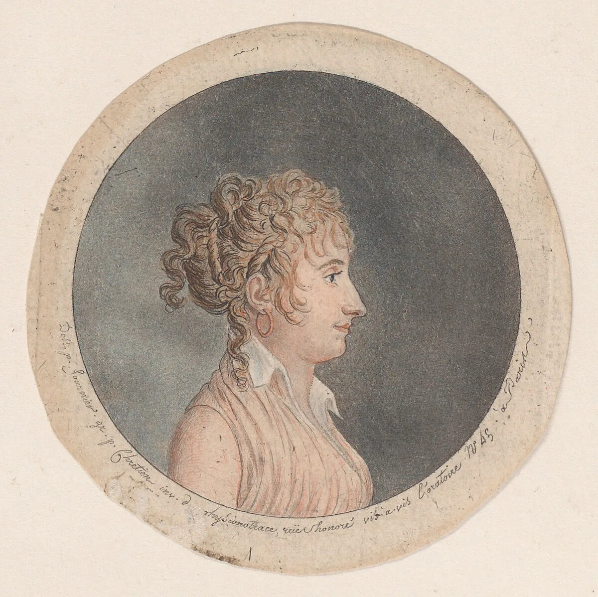 Portrait of a woman to right — Gilles Louis Chrétien|Jean Simon Fournier