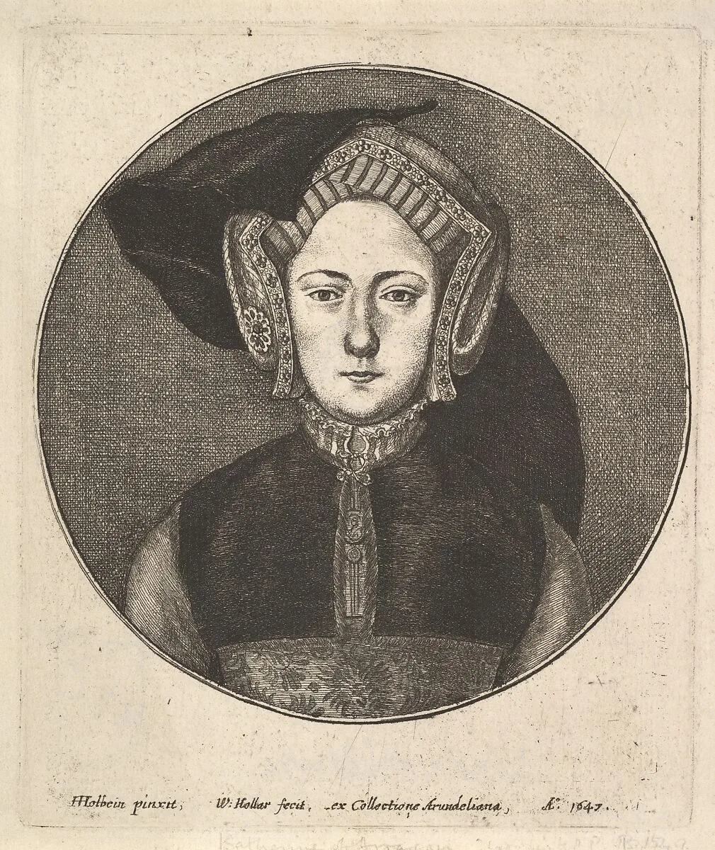 Portrait of a Young Woman — Catherine of Aragon|Hans Holbein the Younger|Wenceslaus Hollar