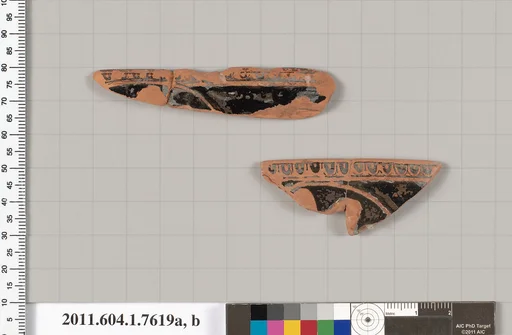 Terracotta rim fragments of a kylix (drinking cup)