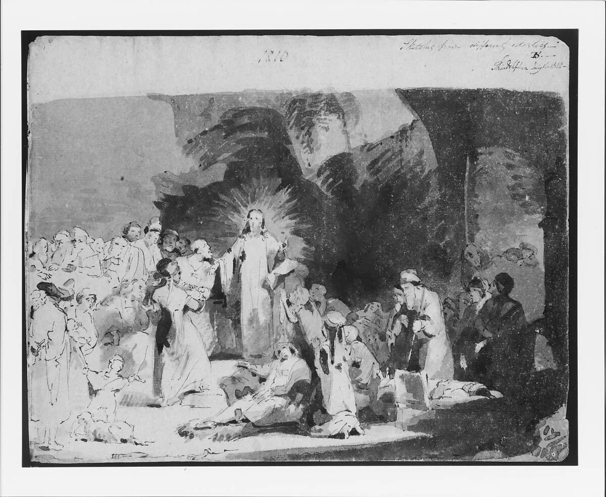 Christ Healing the Sick, after Rembrandt (from Sketchbook) — Thomas Sully