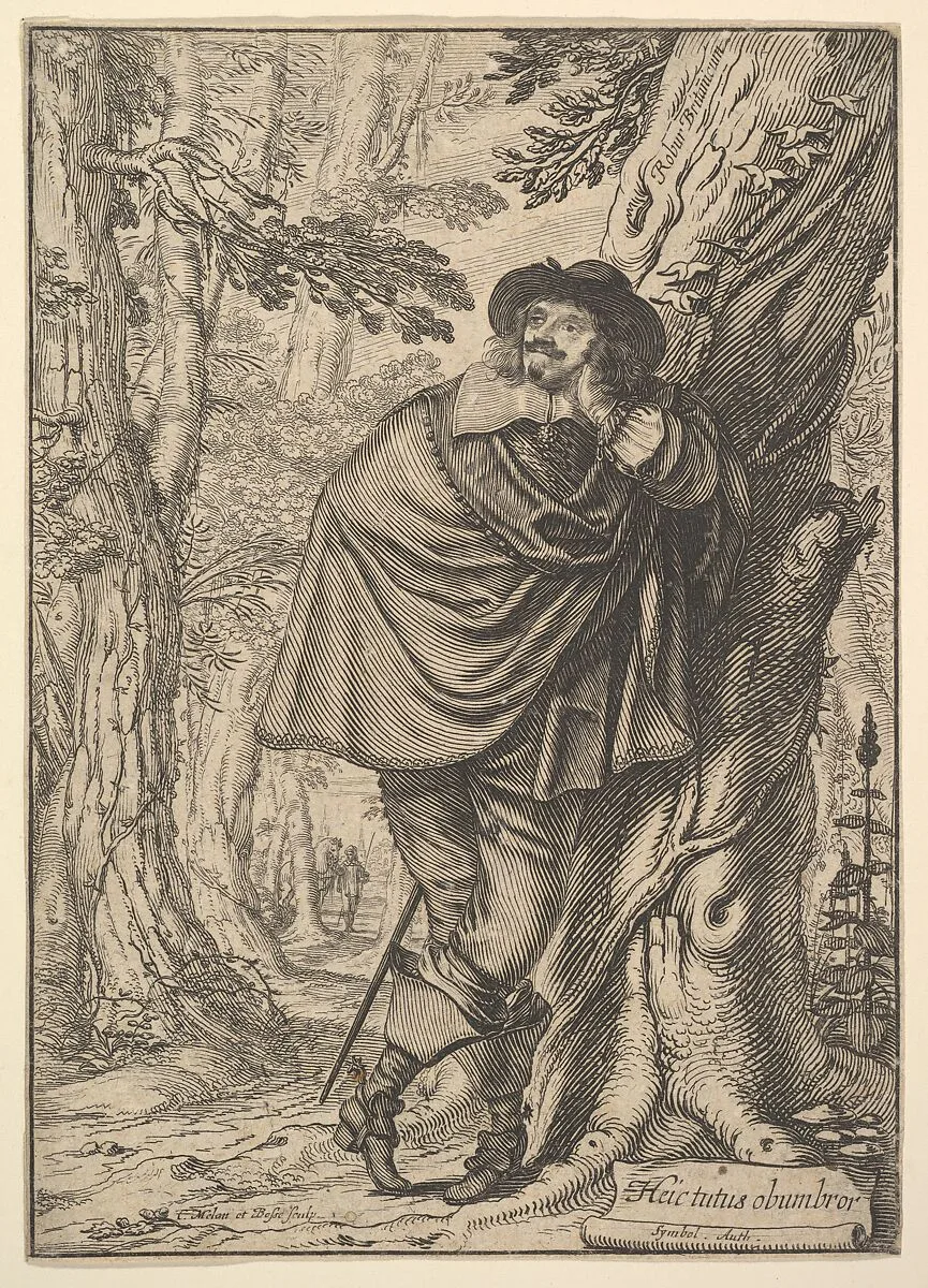 James Howel Standing in a Forest — Claude Mellan|Abraham Bosse|James Howell