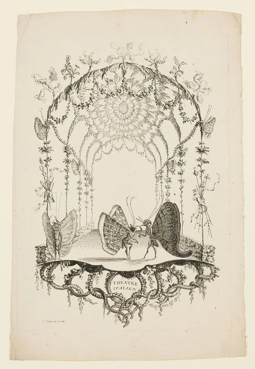 Italian Theatre (Théatre Italien), from Essai de Papilloneries Humaines par Saint Aubin — Charles Germain de Saint-Aubin