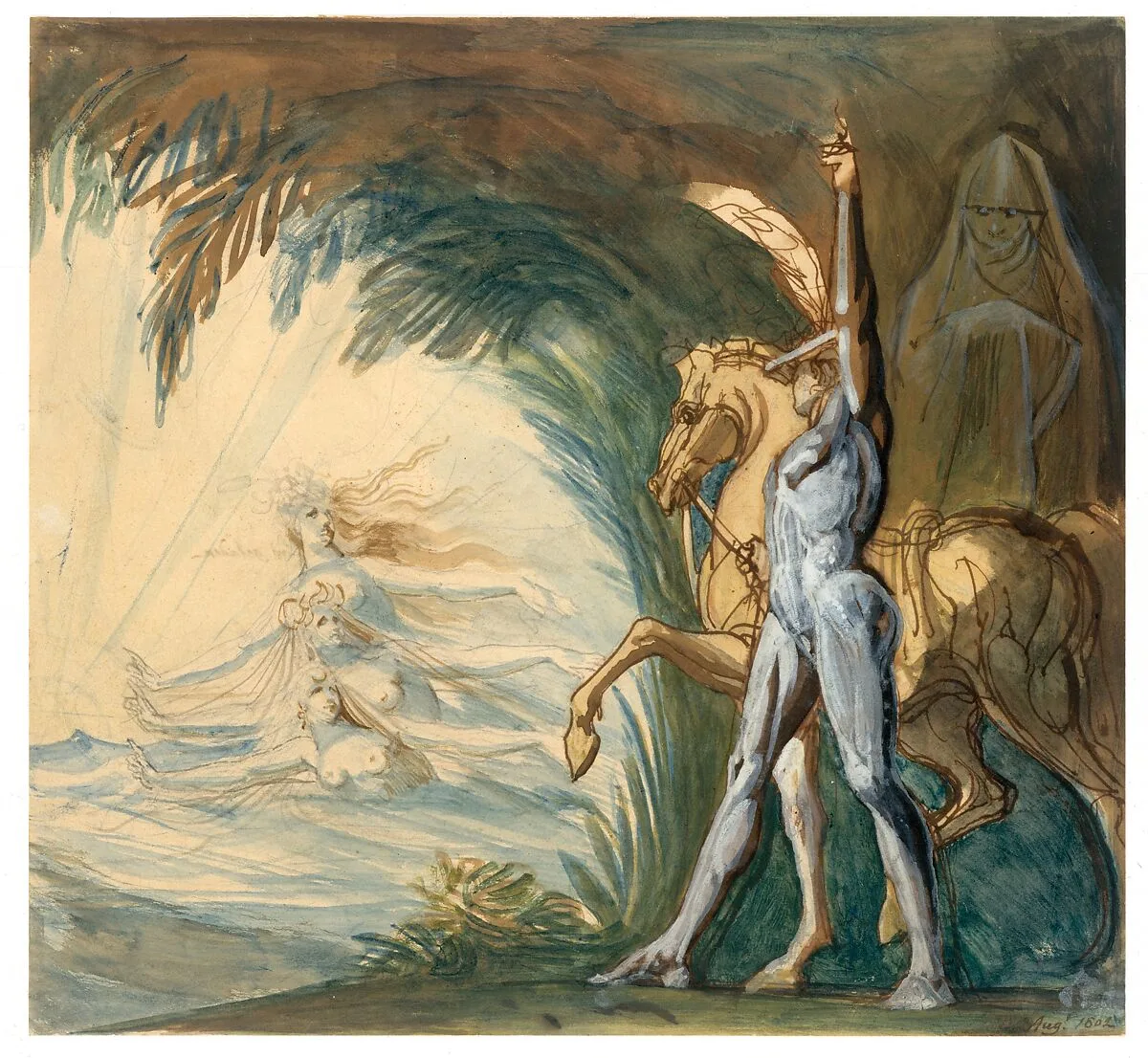 Hagen and the Nymphs of the Danube — Henry Fuseli